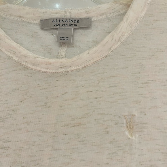 All Saints Heather Cream Long Sleeve Top - Picture 3 of 3